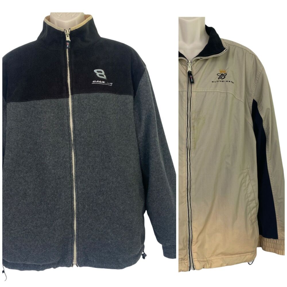 Chase Authentics Dale Earnhardt Jr Jacket Men Medium Reversible Fleece #8 NASCAR